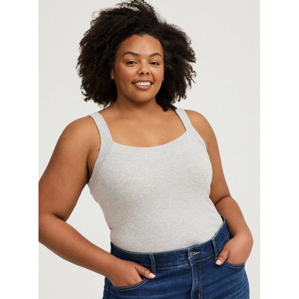 Torrid Size 0 Light Grey Square Neck Tank Top Camisole